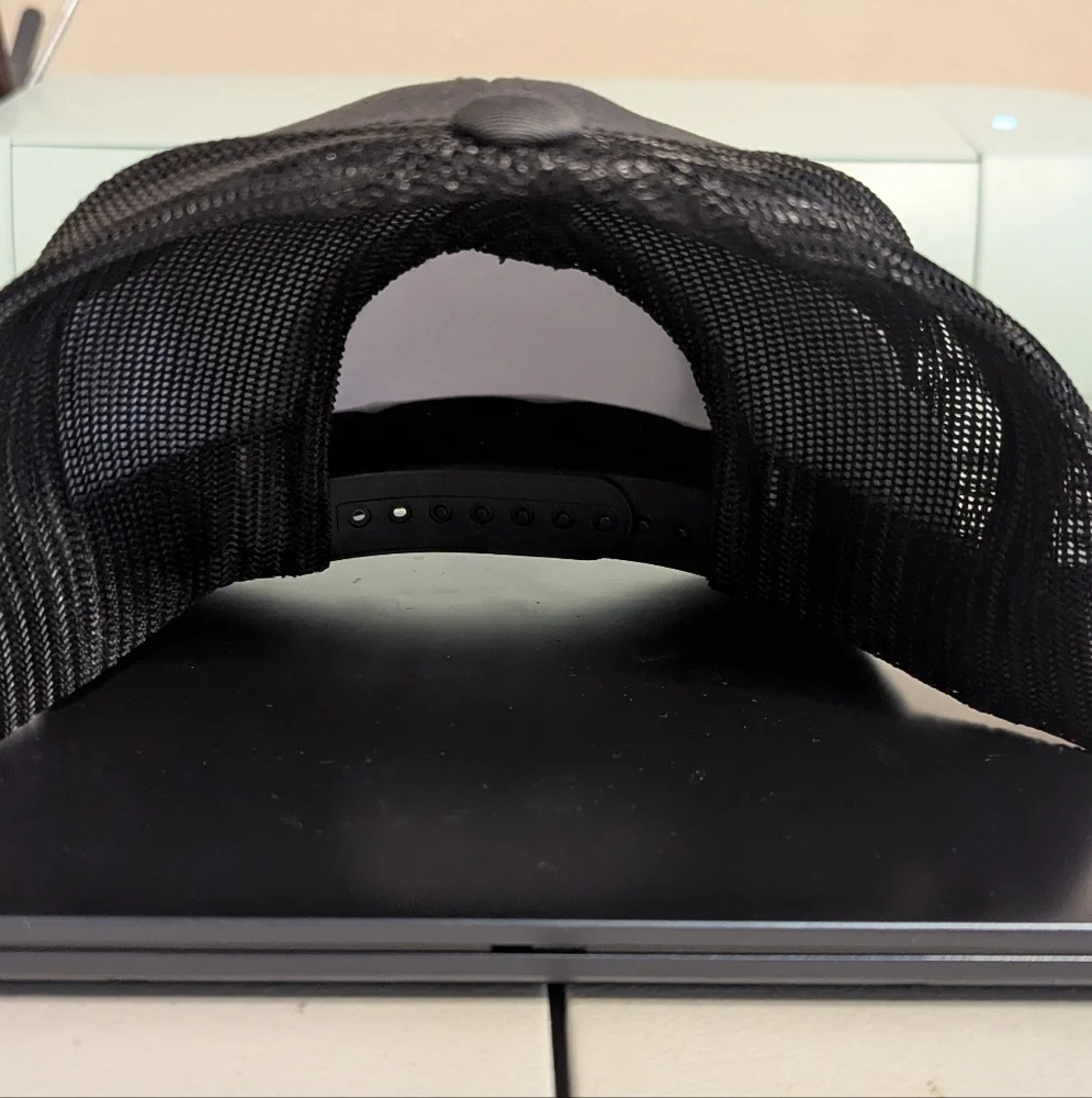 Custom Made- Trucker Hat with American Flag Patch - Picture 2 of 3